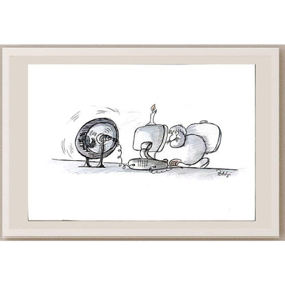 Joseph Petrenyi 29x21cm Orijinal Karikatür BOD05403