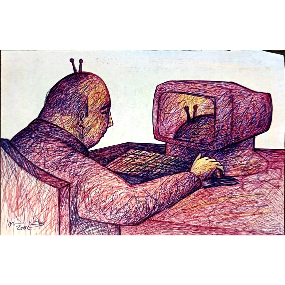 Candido Isidfo Cuenca Fuentes 21x14cm Orijinal Karikatür BOD05414