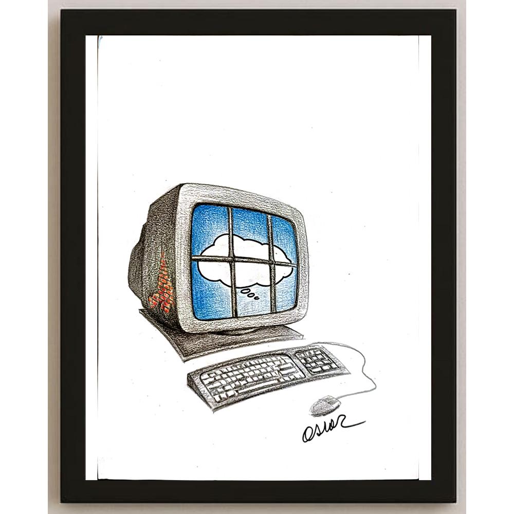 Agus Oslouz 29x21cm Orijinal Karikatür BOD05415