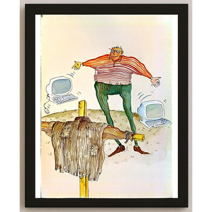 Tsocho Peev 29x21cm Orijinal Karikatür BOD05418