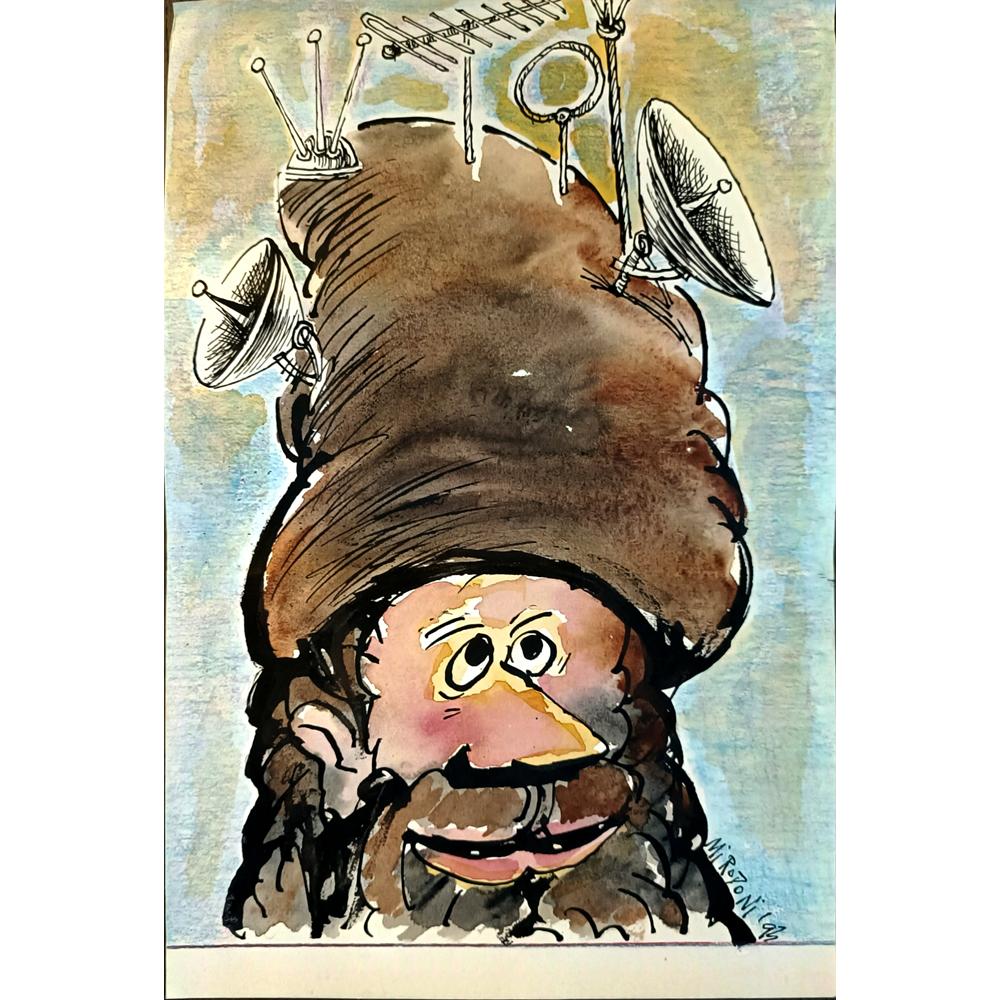 Neculai Mirodoni 29x21cm Orijinal Karikatür BOD05422