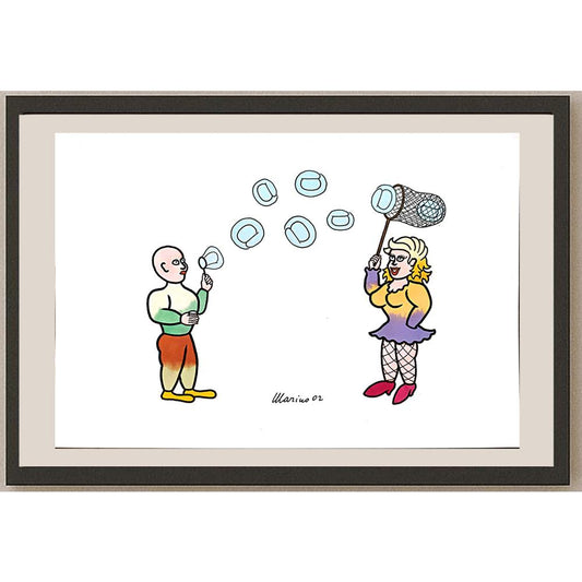 Marino Tarizzo 29x21cm Orijinal Karikatür BOD05429