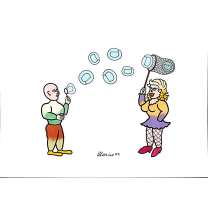 Marino Tarizzo 29x21cm Orijinal Karikatür BOD05429