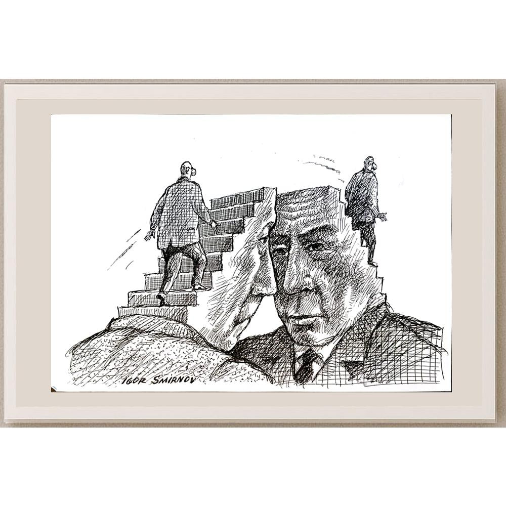 Ivan Smirnov 29x21cm Orijinal Karikatür BOD05440