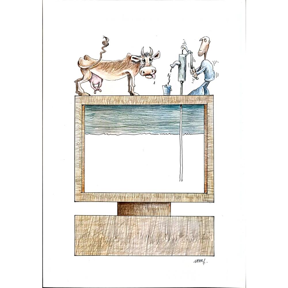 Frans Van Rompaev 29x21cm Orijinal Karikatür BOD05442