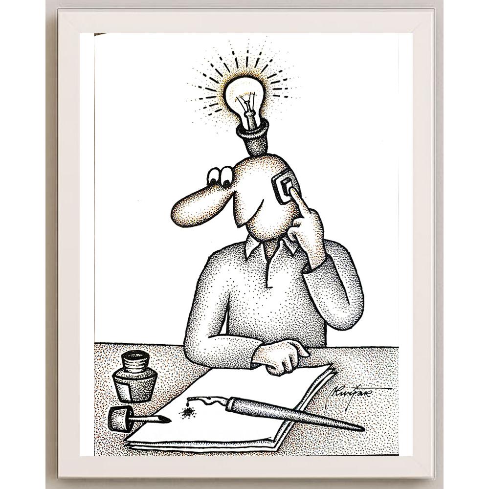 Miodrag Kurjak 29x21cm Orijinal Karikatür BOD05447