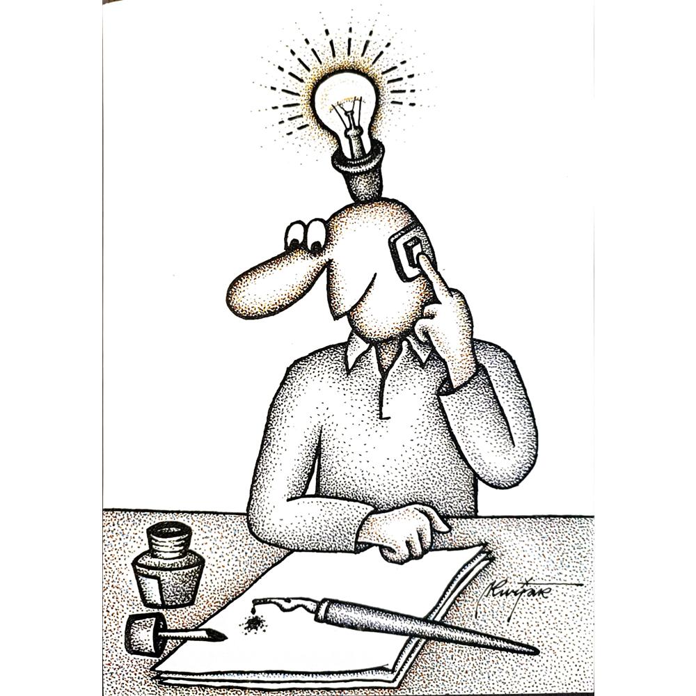 Miodrag Kurjak 29x21cm Orijinal Karikatür BOD05447