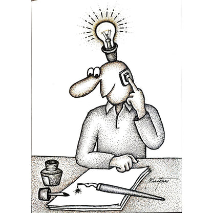 Miodrag Kurjak 29x21cm Orijinal Karikatür BOD05447
