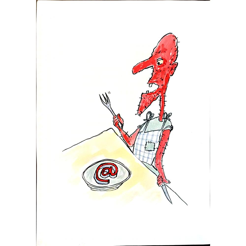 Nikolay Fitkov 29x21cm Orijinal Karikatür BOD05448