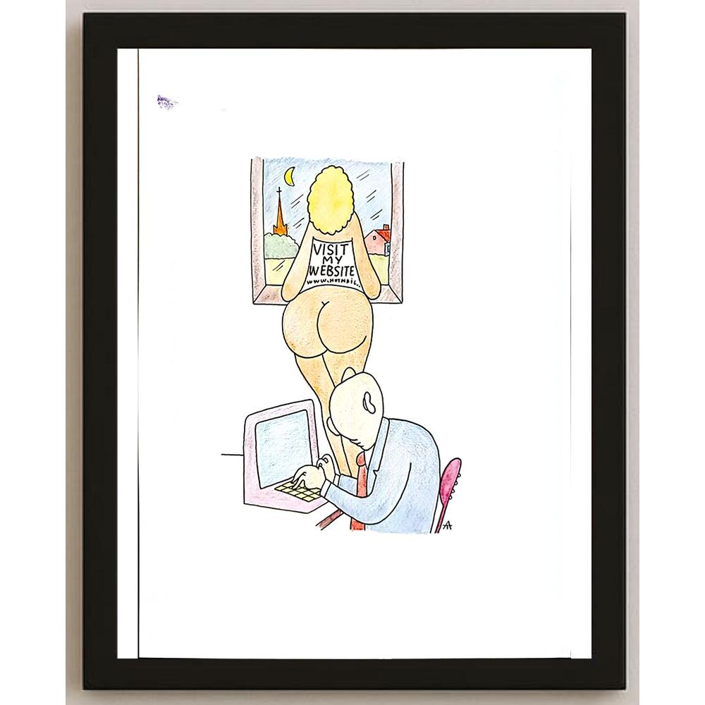 Alexei Talimonov 29x21cm Orijinal Karikatür BOD05449