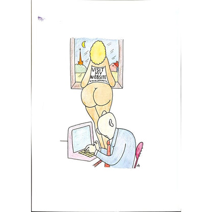 Alexei Talimonov 29x21cm Orijinal Karikatür BOD05449