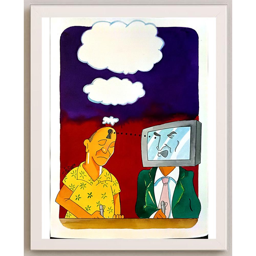 Waleed Naif Mohammed 29x21cm Orijinal Karikatür BOD05450