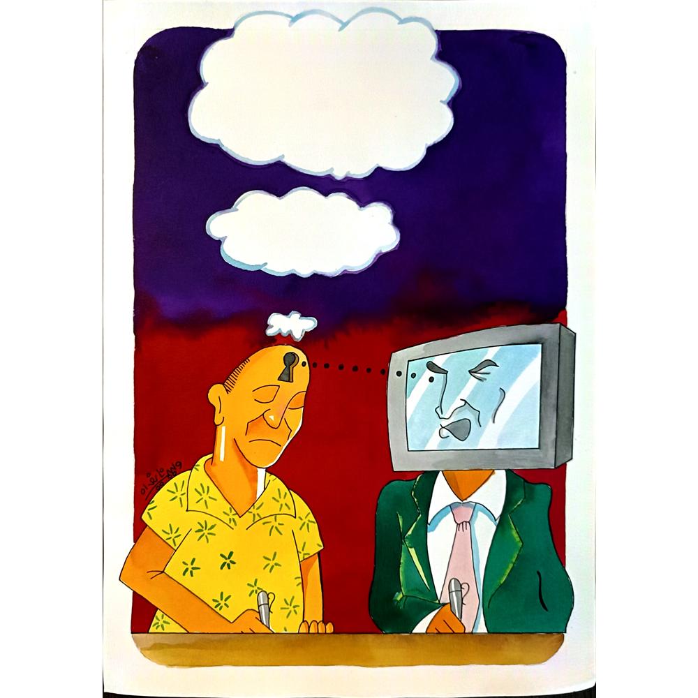 Waleed Naif Mohammed 29x21cm Orijinal Karikatür BOD05450