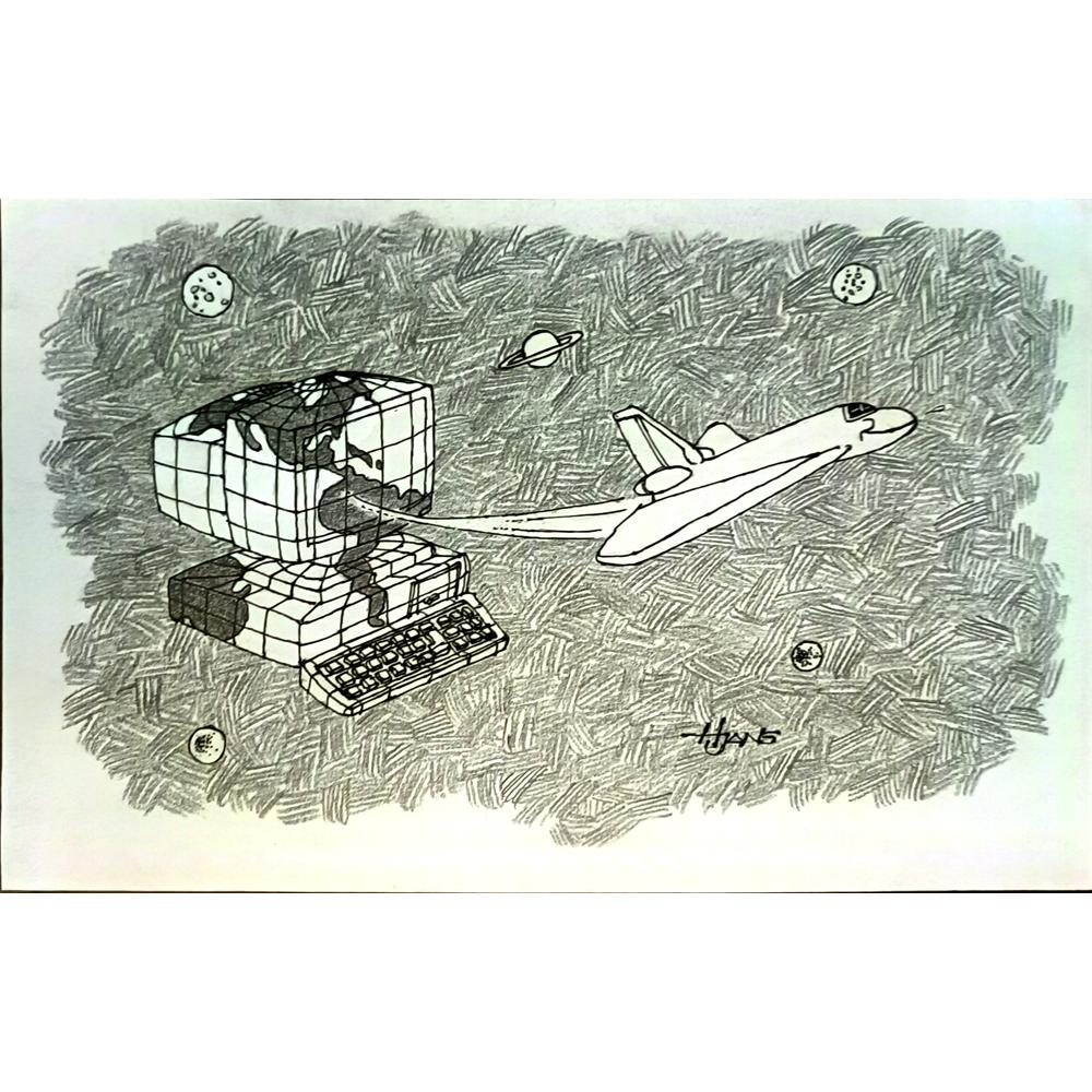 Hugo Cesar Janco Caceres 24x16cm Orijinal Karikatür BOD05458