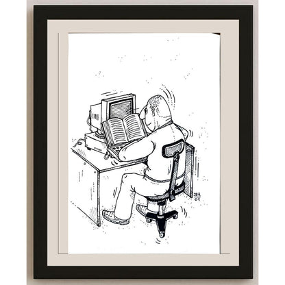 Vladimir Kuba 21x15cm Orijinal Karikatür BOD05464