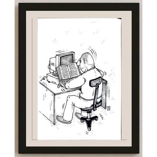 Vladimir Kuba 21x15cm Orijinal Karikatür BOD05464