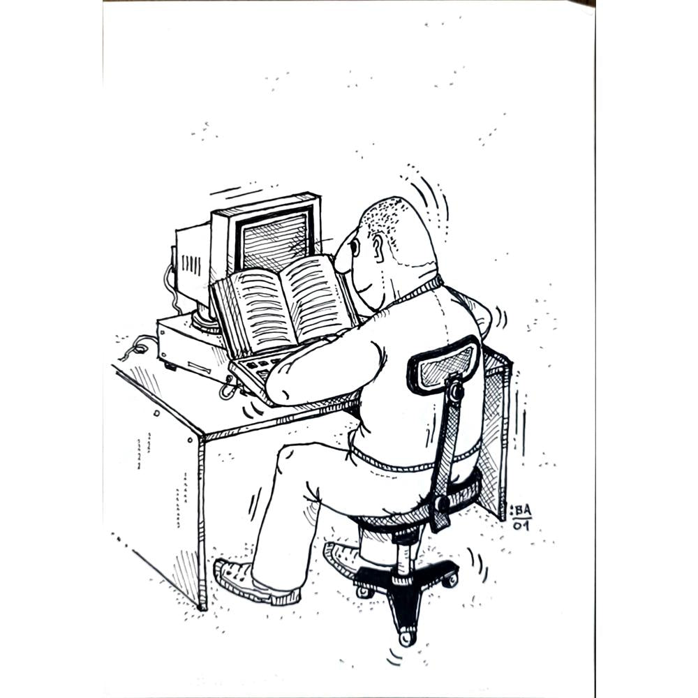 Vladimir Kuba 21x15cm Orijinal Karikatür BOD05464