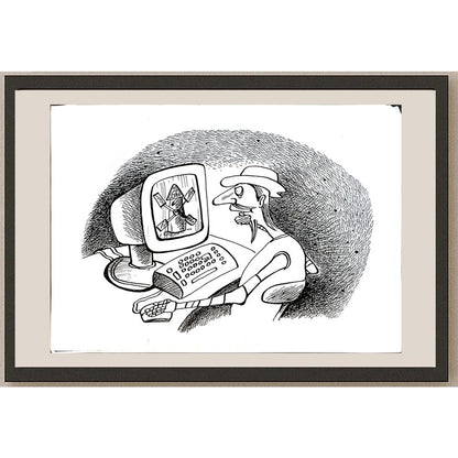 Cristian Topan 29x21cm Orijinal Karikatür BOD05466