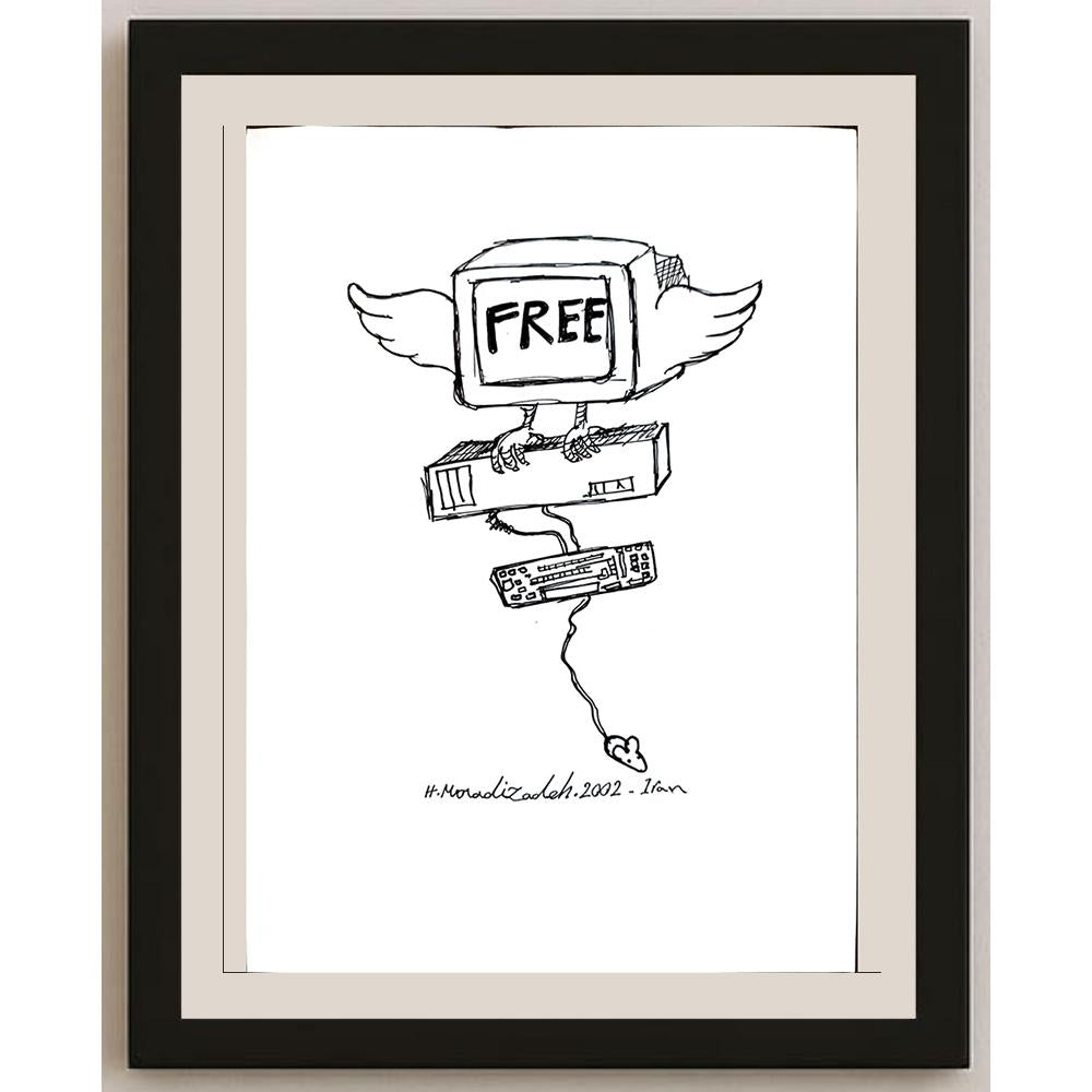 Moradizadeh 29x21cm Orijinal Karikatür BOD05474