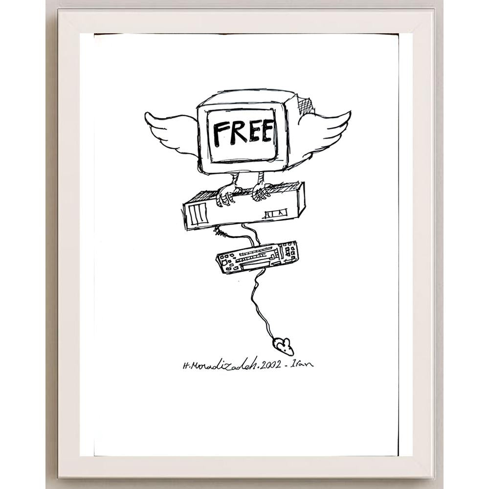 Moradizadeh 29x21cm Orijinal Karikatür BOD05474