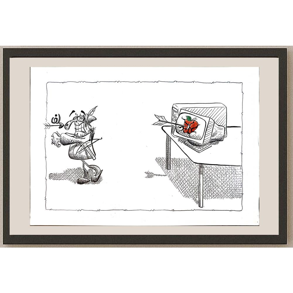 Mohamed Reza 21x15cm Orijinal Karikatür BOD05476