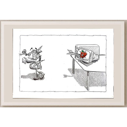 Mohamed Reza 21x15cm Orijinal Karikatür BOD05476