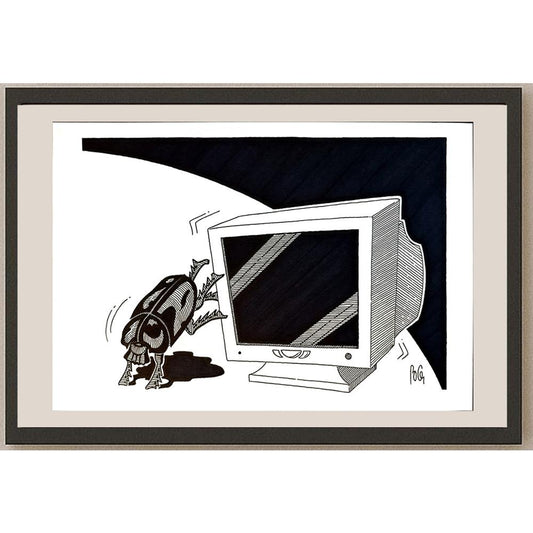 Bozidar Vucelic 27x18cm Orijinal Karikatür BOD05478