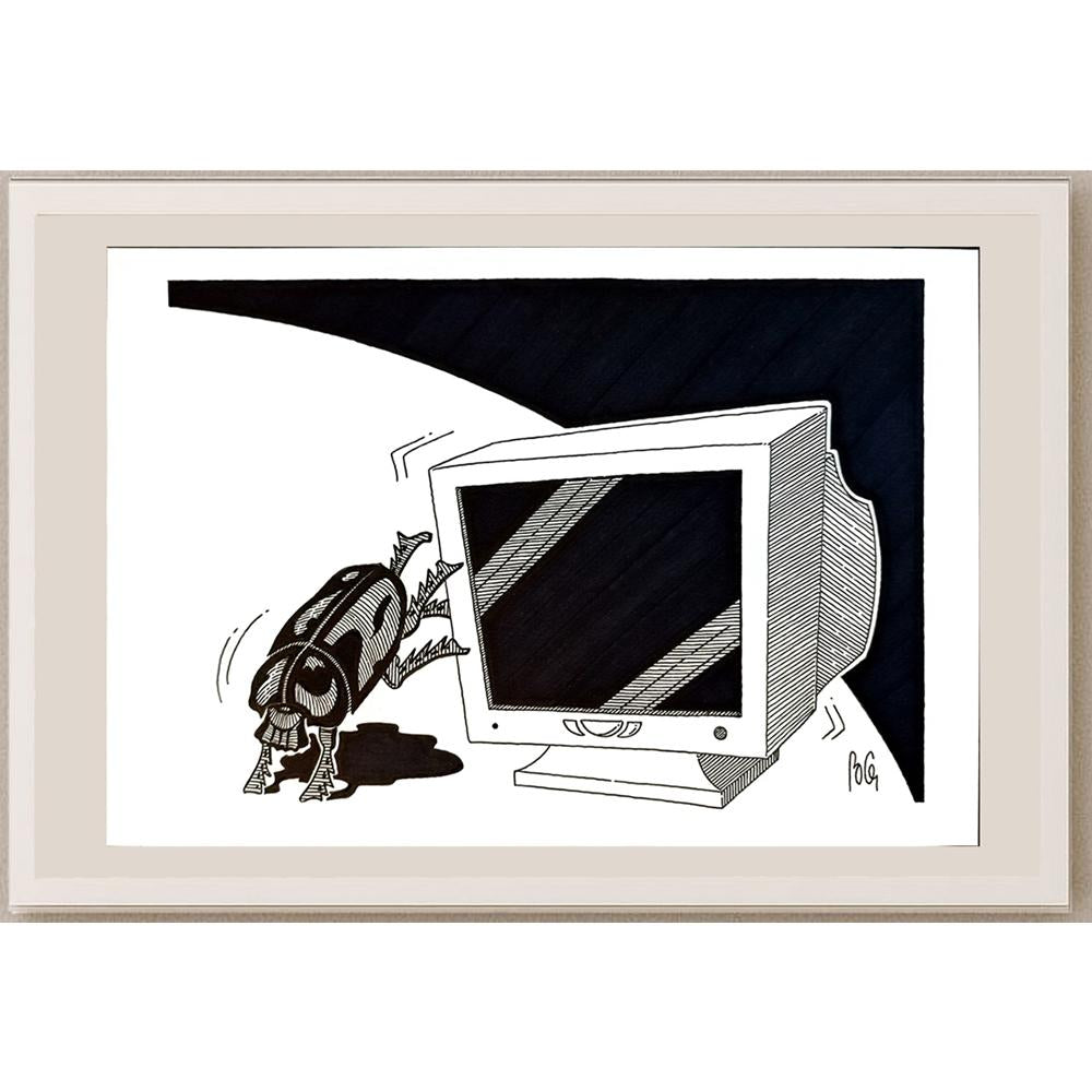 Bozidar Vucelic 27x18cm Orijinal Karikatür BOD05478