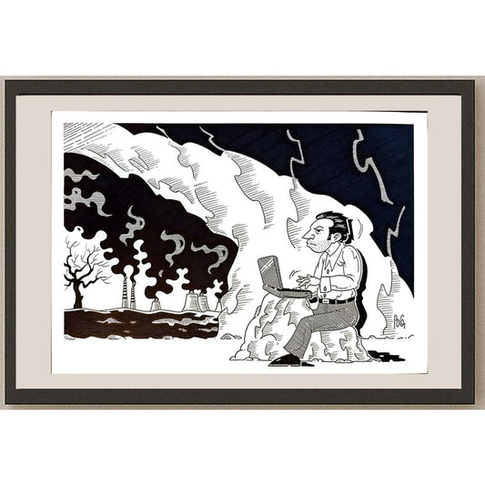 Bozidar Vucelic 27x18cm Orijinal Karikatür BOD05479