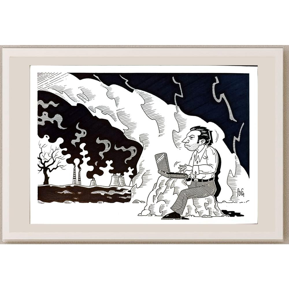 Bozidar Vucelic 27x18cm Orijinal Karikatür BOD05479