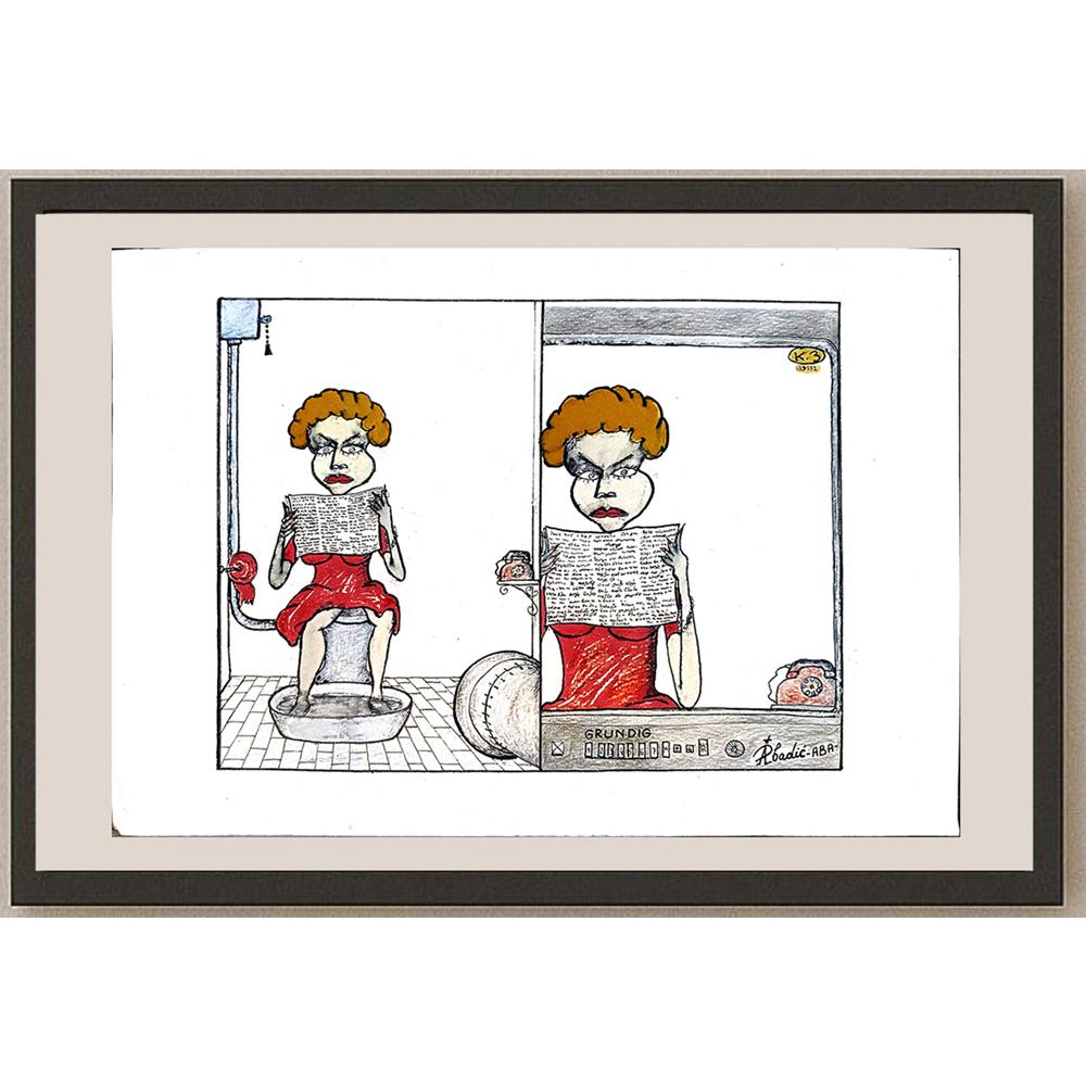 Predrag Abadic 29x19cm Orijinal Karikatür BOD05481