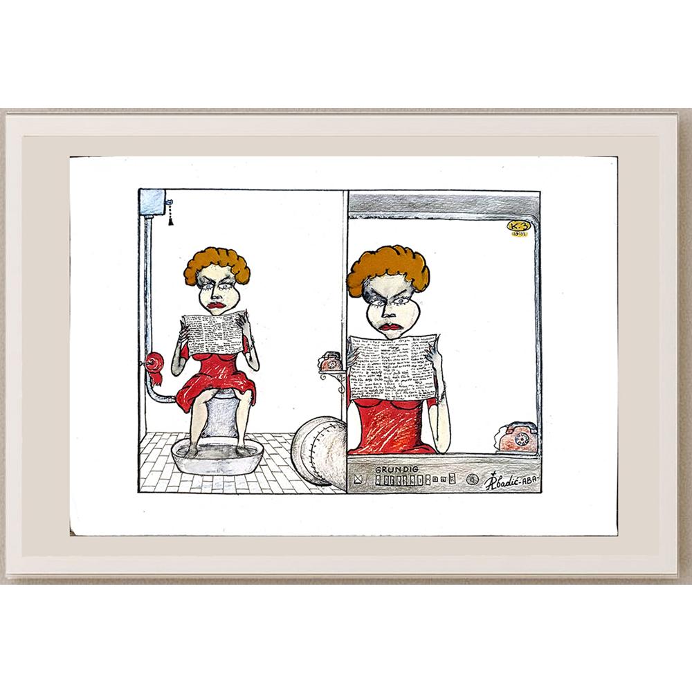 Predrag Abadic 29x19cm Orijinal Karikatür BOD05481