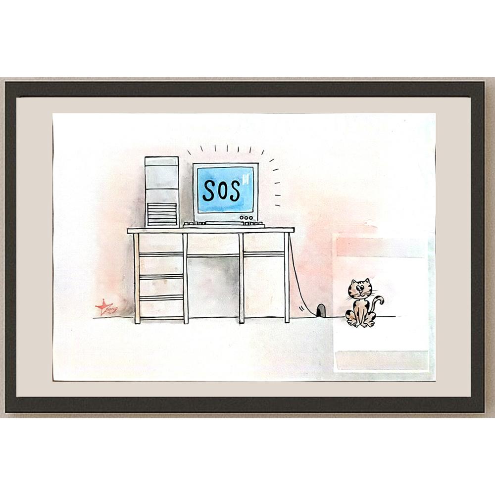 Wang Da Peng 29x21cm Orijinal Karikatür BOD05496