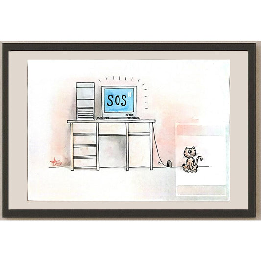 Wang Da Peng 29x21cm Orijinal Karikatür BOD05496