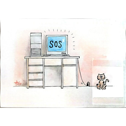 Wang Da Peng 29x21cm Orijinal Karikatür BOD05496