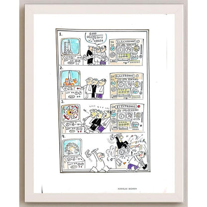 Miroslav Bozhkov 29x21cm Orijinal Karikatür BOD05502