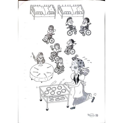 Harumi Imahase 29x21cm Orijinal Karikatür BOD05510