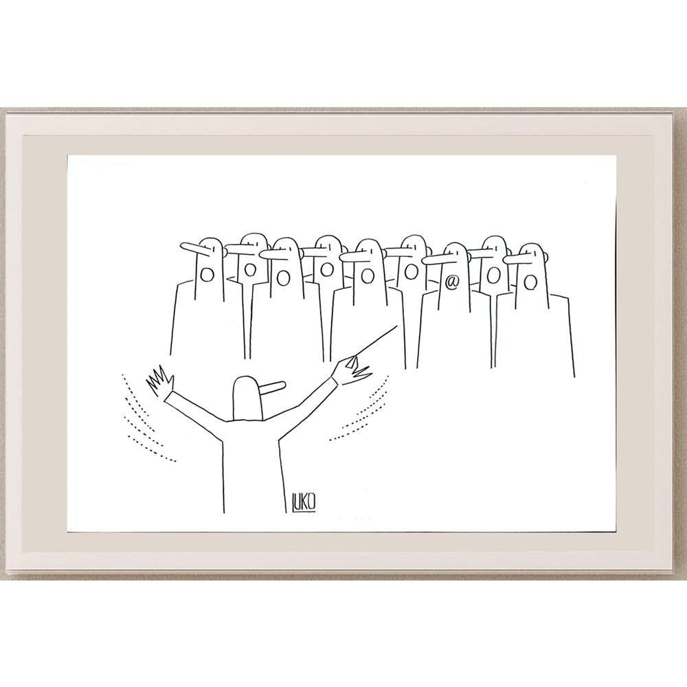 Peter Luko 29x21cm Orijinal Karikatür BOD05513