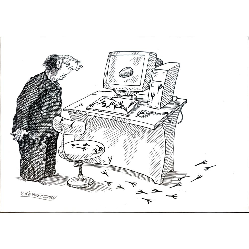 Vladimir Kazanevsky 29x21cm Orijinal Karikatür BOD05521