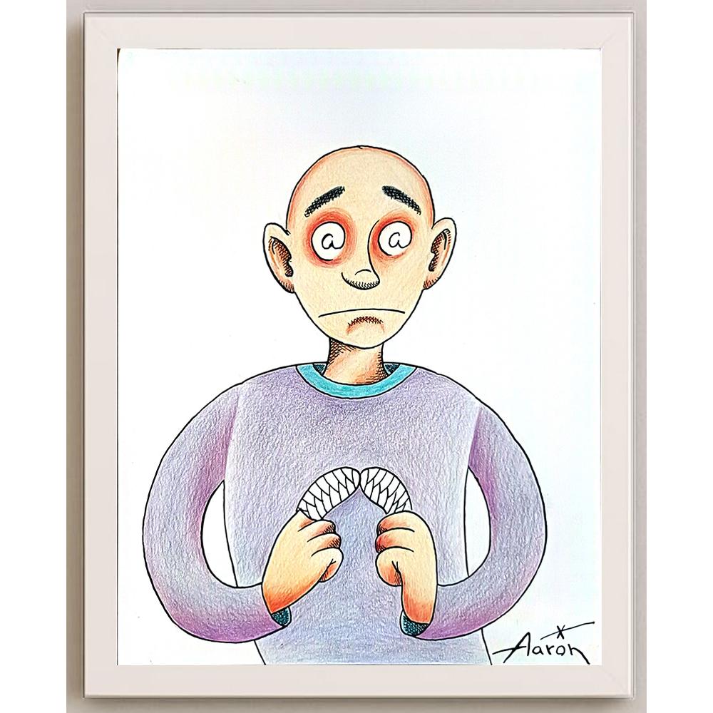 Aaron 29x21cm Orijinal Karikatür BOD05524
