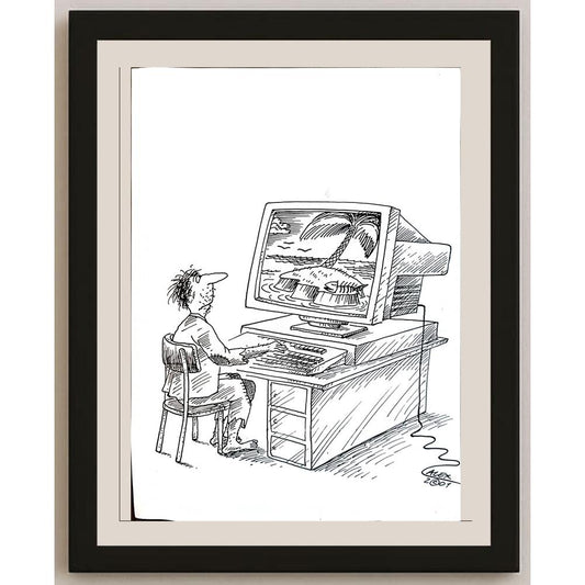 Aurel Stefan Alexandrescu 29x21cm Orijinal Karikatür BOD05530