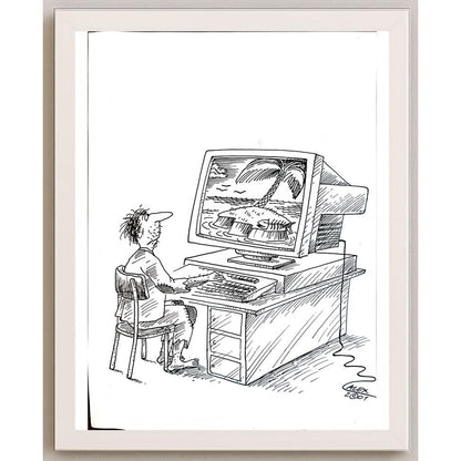 Aurel Stefan Alexandrescu 29x21cm Orijinal Karikatür BOD05530