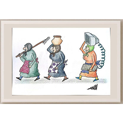 Andy Chaushu 29x21cm Orijinal Karikatür BOD05535