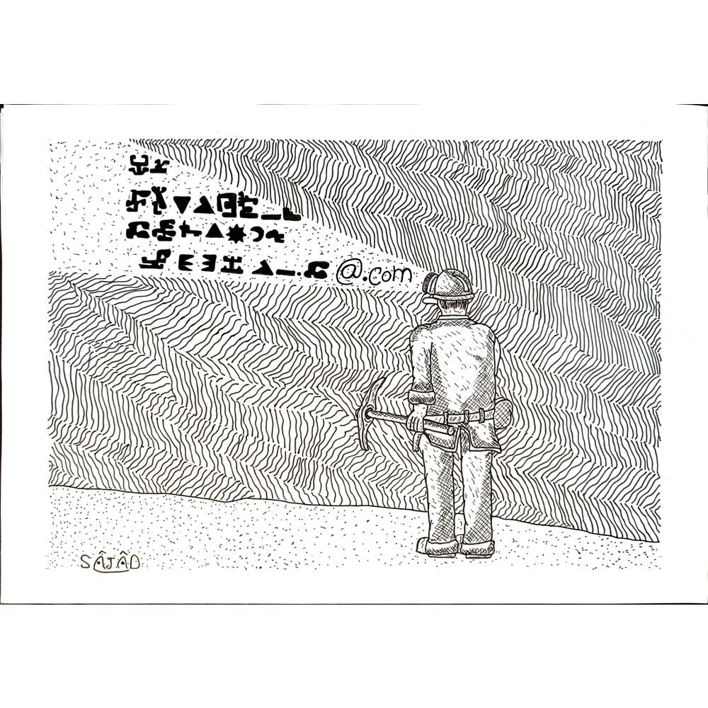Sajad Rafaee 29x21cm Orijinal Karikatür BOD05537