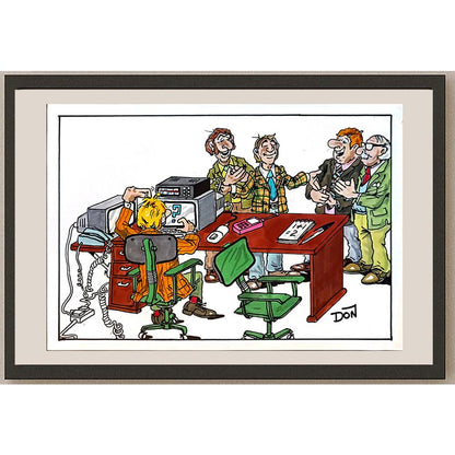 Don Campbell 29x21cm Orijinal Karikatür BOD05538