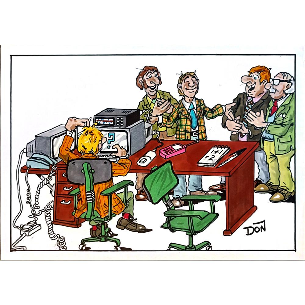 Don Campbell 29x21cm Orijinal Karikatür BOD05538