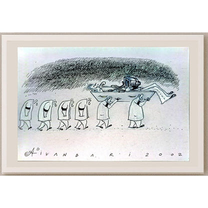 Ali Divandari 23x16cm Orijinal Karikatür BOD05539