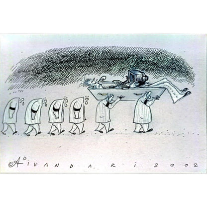 Ali Divandari 23x16cm Orijinal Karikatür BOD05539