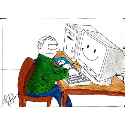 Seyed Saeed Moosavi 29x21cm Orijinal Karikatür BOD05548