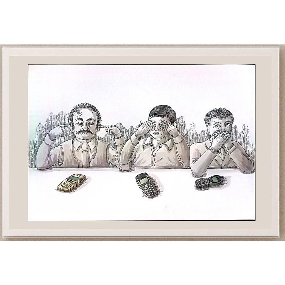 Ivan Kovacik 29x21cm Orijinal Karikatür BOD05549